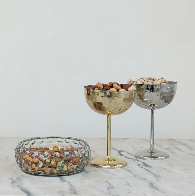 Hammered Stainless Steel Coupe Glass