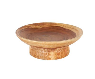 Decorative Bowl Brown Teak Wood