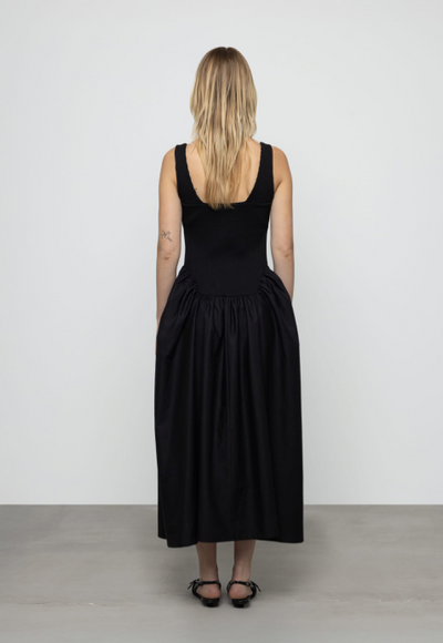Riana Poplin Dress Black