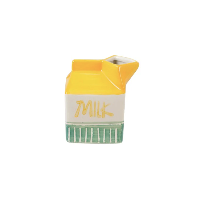 Stoneware Carton Shaped Creamer Milk