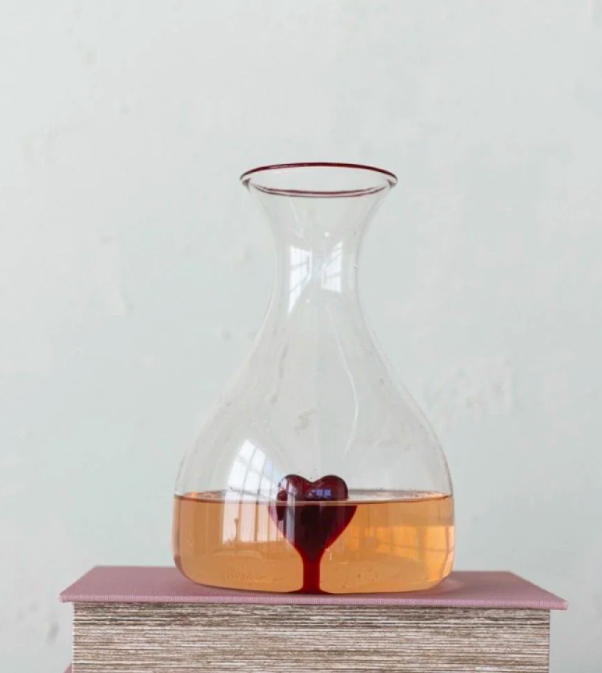 Glass Decanter Heart Inside