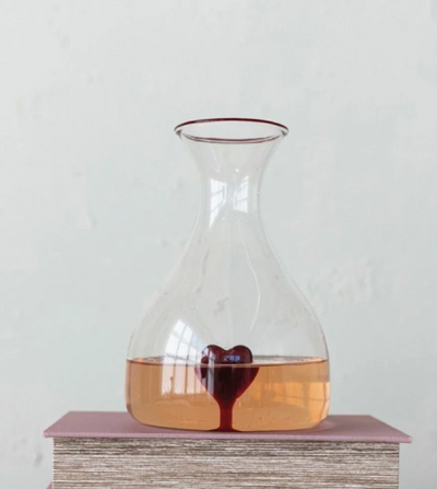 Glass Decanter Heart Inside