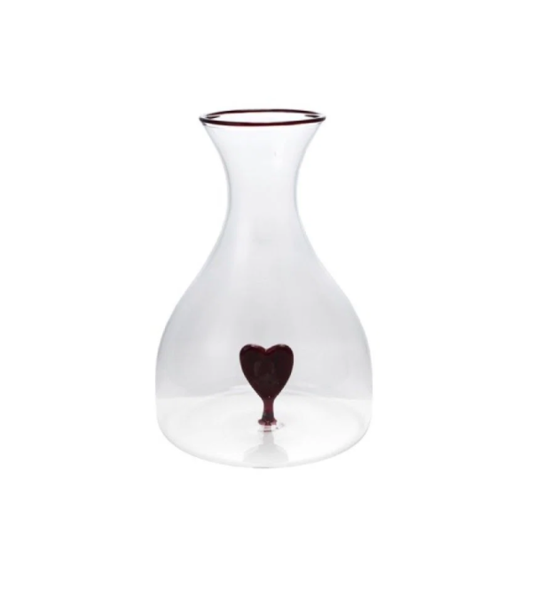 Glass Decanter Heart Inside