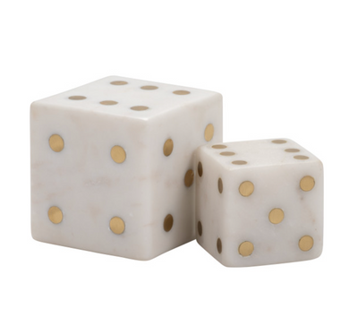 Mistry White Marble Dice