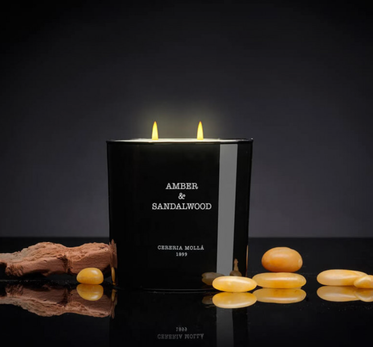 Amber & Sandalwood Black XL Candle