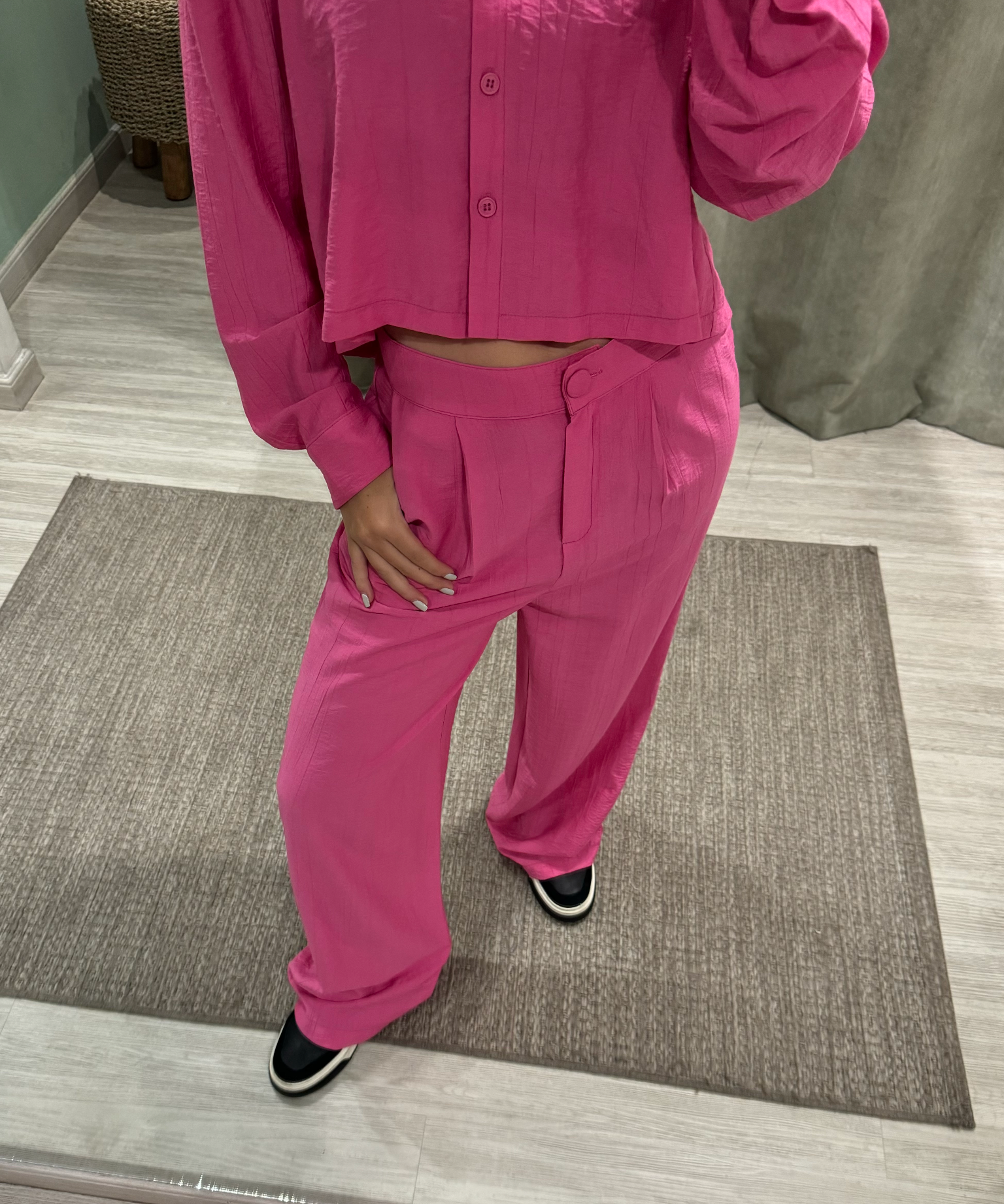 Lorena Pleated Front Straight Leg Pants