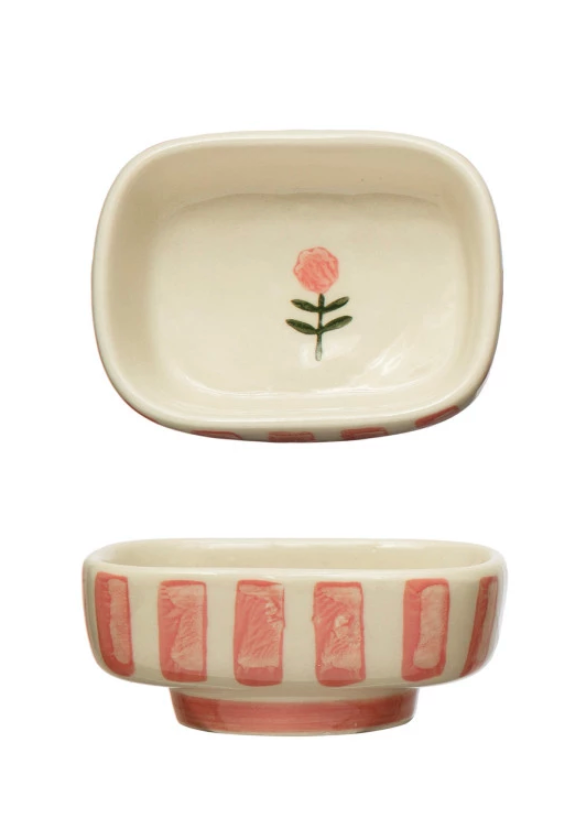 Stoneware Dish Flower