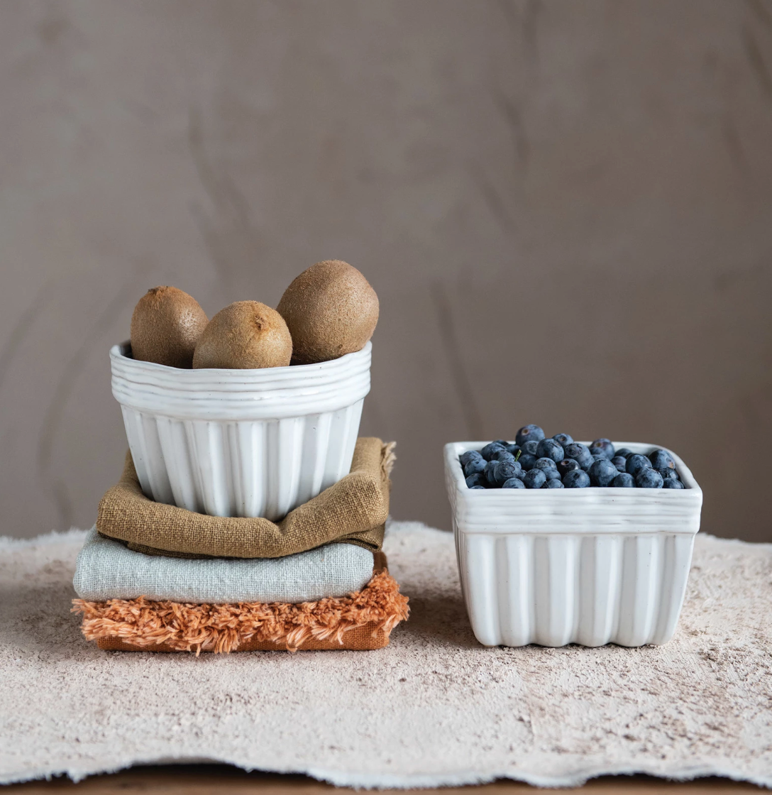 Stoneware Bowl with Reactive Glaze