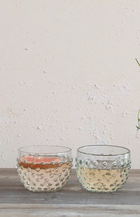 Glass Hobnail Bowl Clear