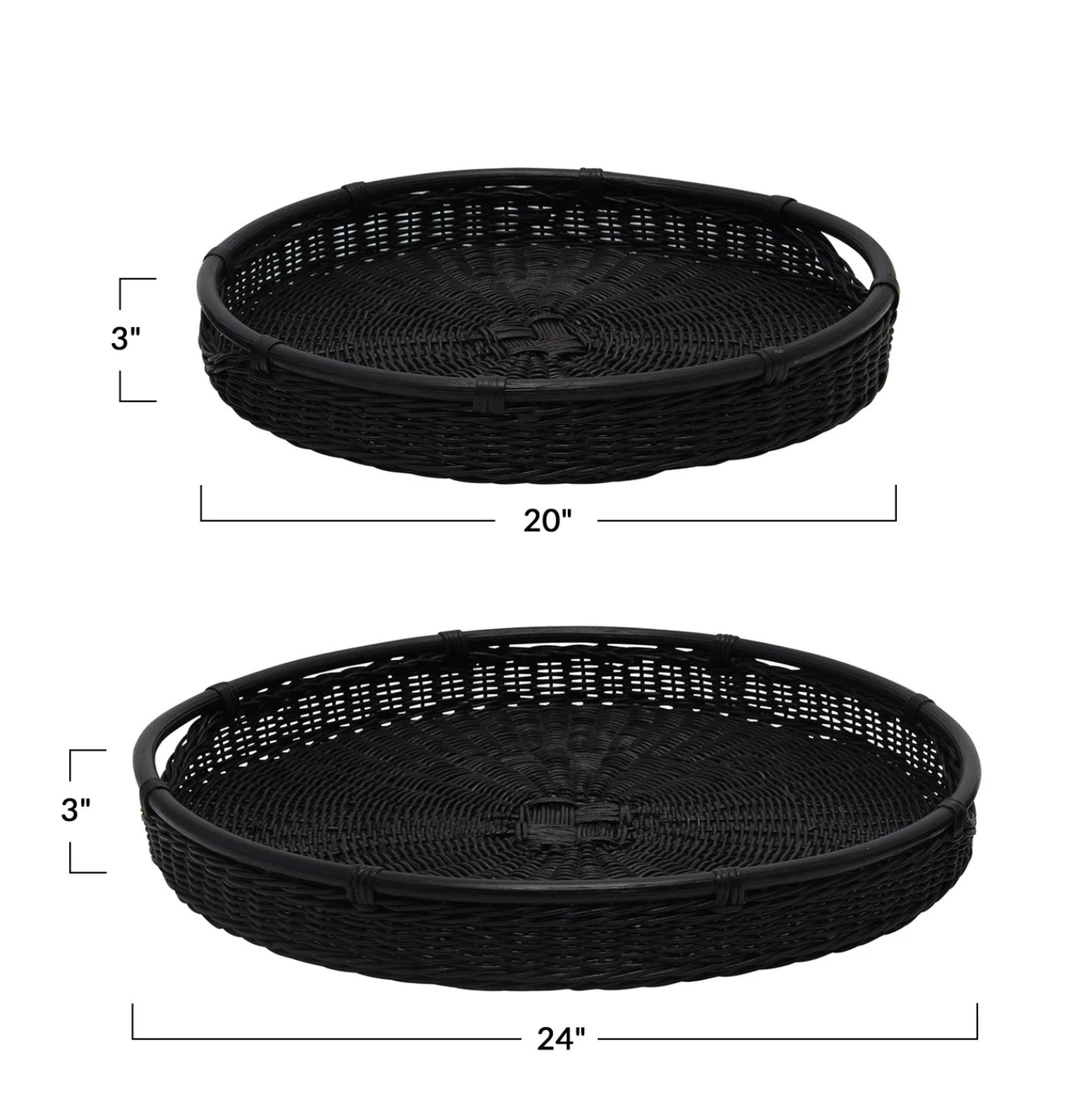 Lucia Round Tray Black