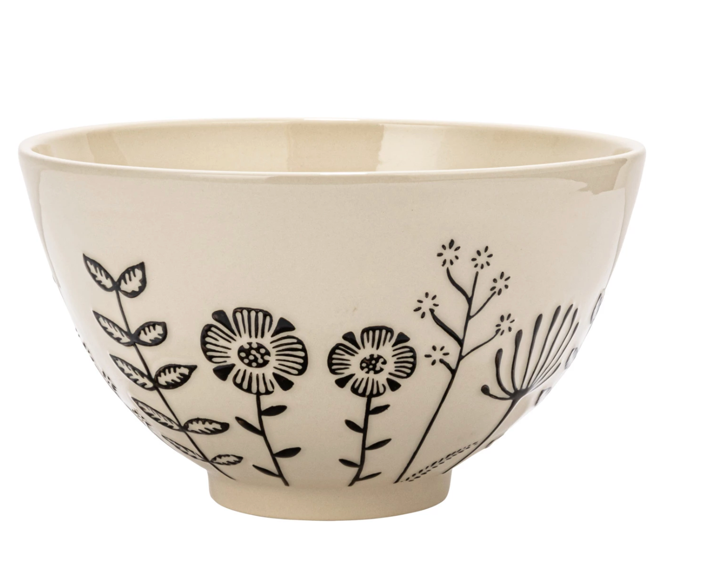 Serving Bowl w Embossed Flowers
