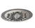 Platter w Floral Design Matte Black Cream
