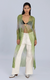 Ombre Print Pleated Maxi Cardigan Green