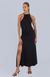 Asymmetric Neckline Maxi Dress Black