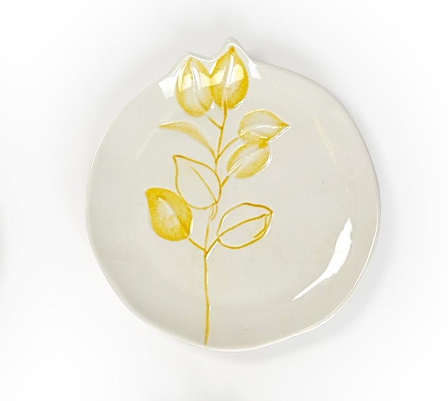 Lily Tidbit Plate Yellow
