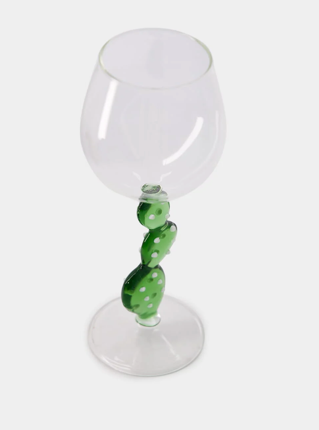 Wine Glass Cactus Green