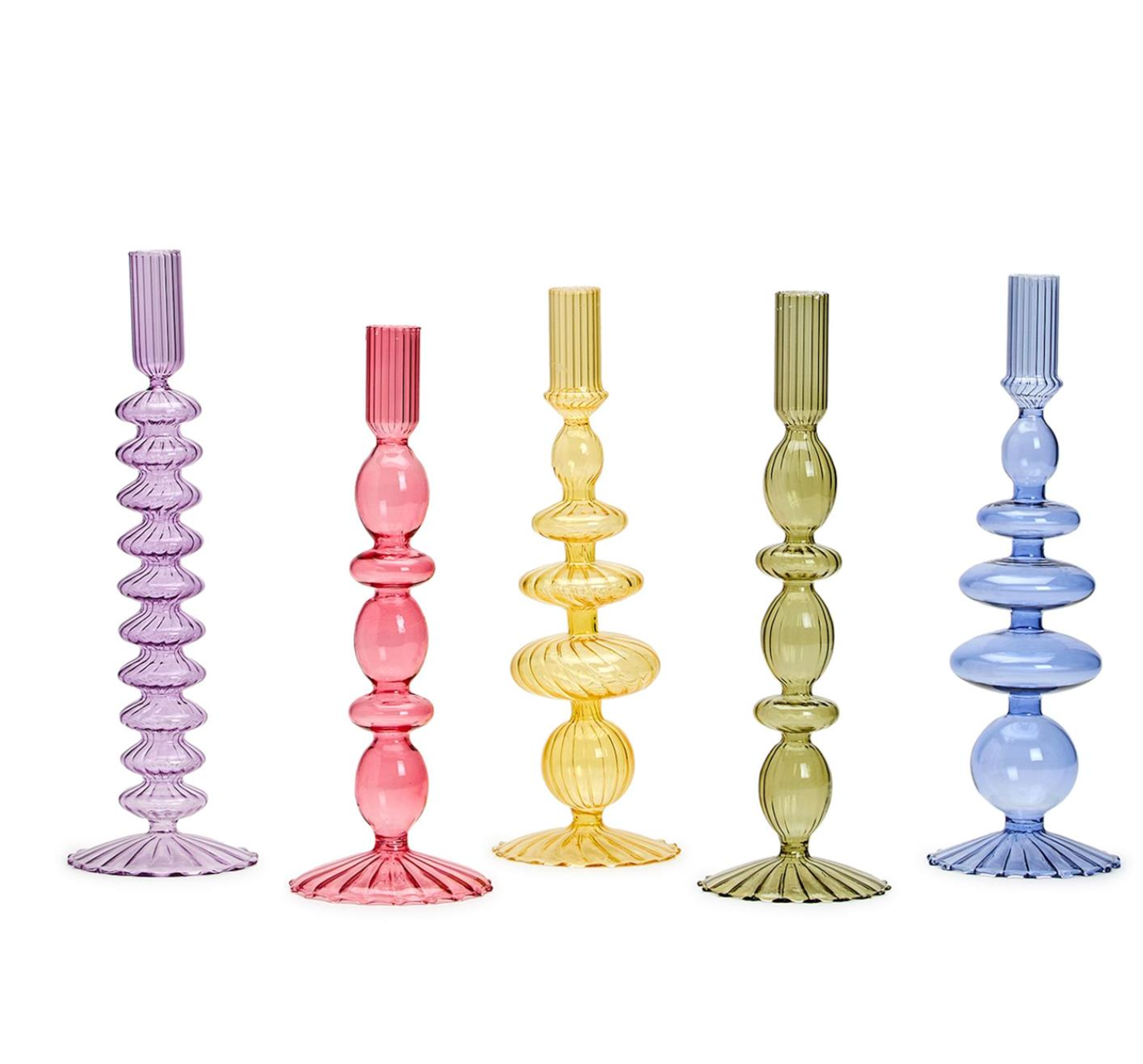 Glass Tapered Candlestick Candleholder