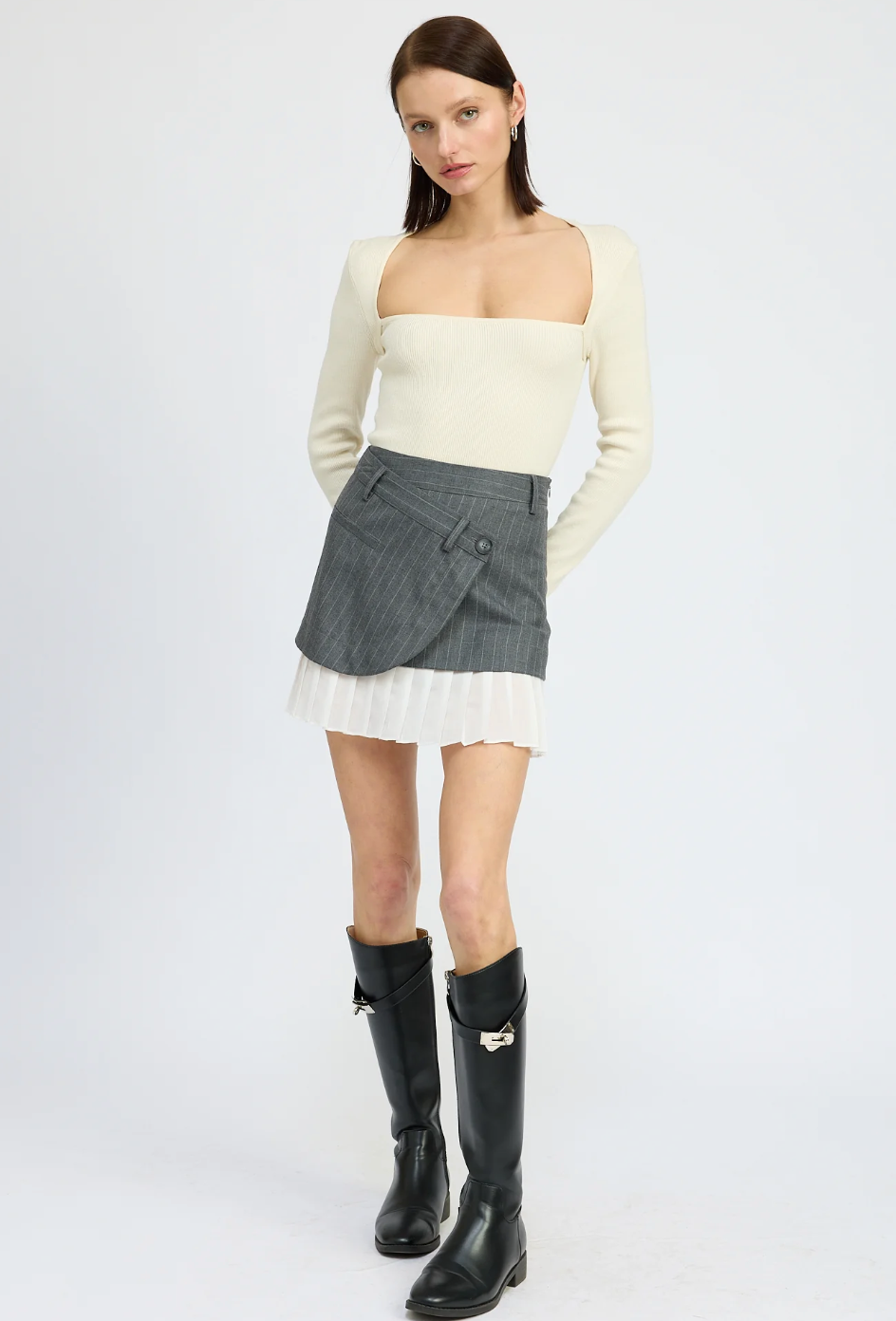 Ada Mini Skirt Grey