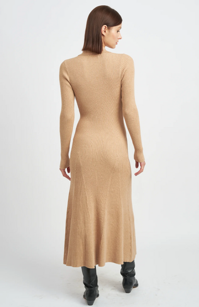 Button up knit Dress Oatmeal