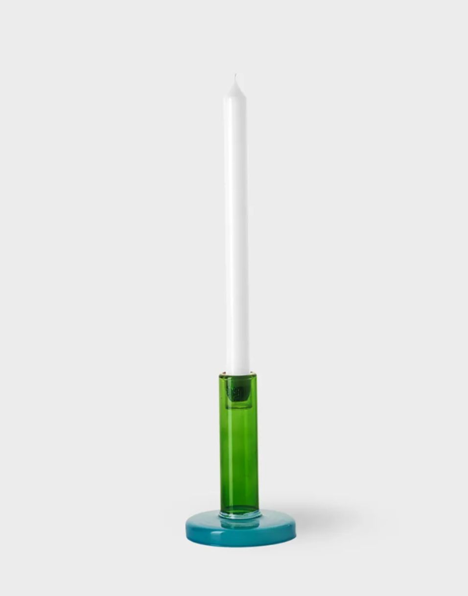 Bole candle holder S green/blue