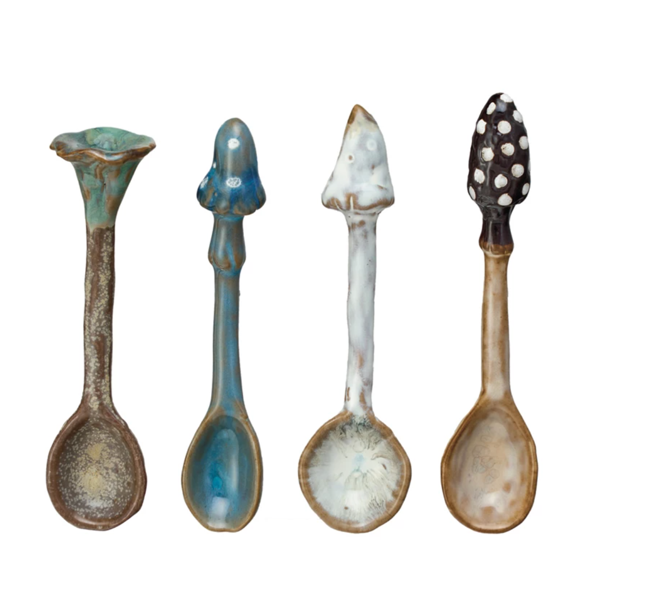 Stoneware Spoon w/ Mushroom Handle