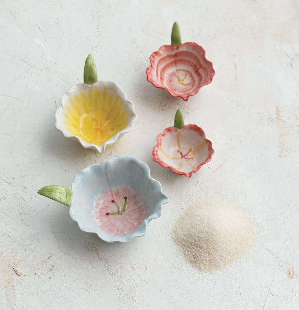 Stoneware Flower Shaped Prep Bowls