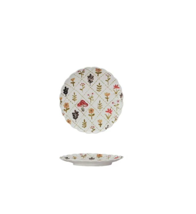 Stoneware Scalloped Plate