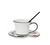 Ceramic Saucer w/ Teacup & Brush Shaped Stirrer