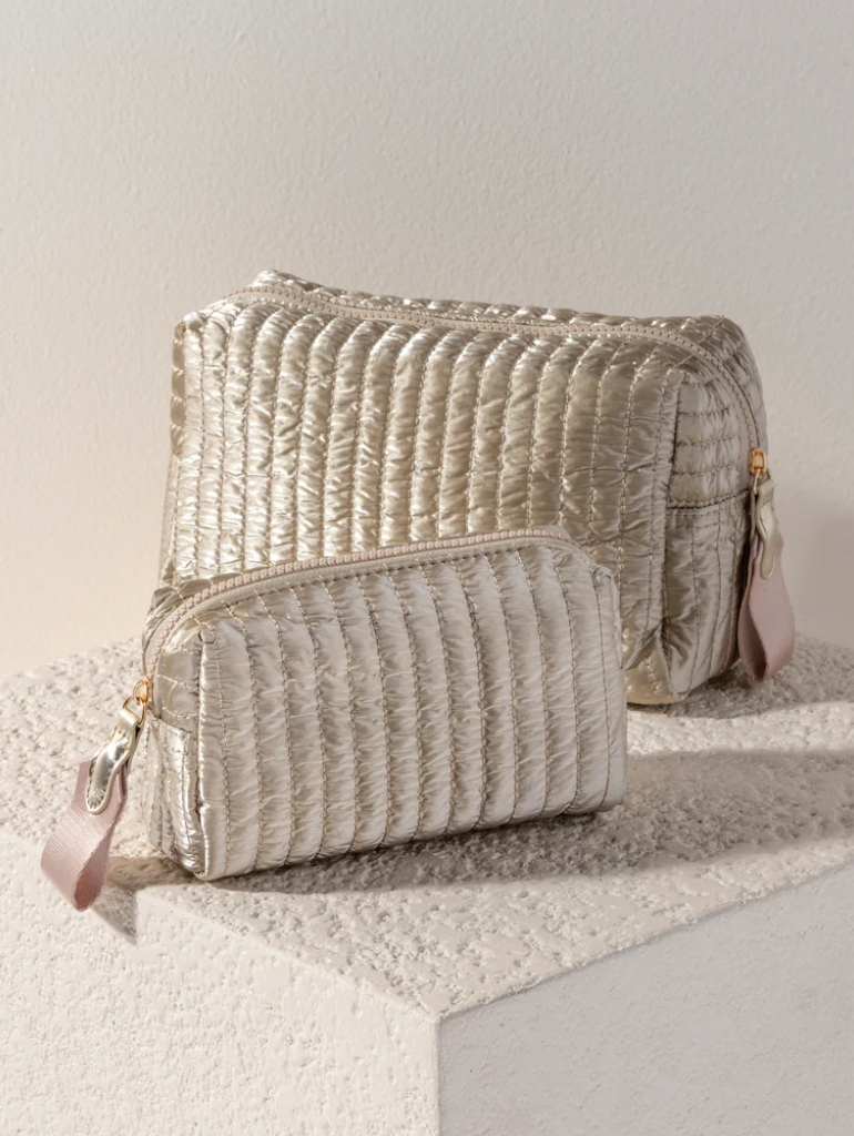 Logan Boxy Cosmetic Pouch Gold