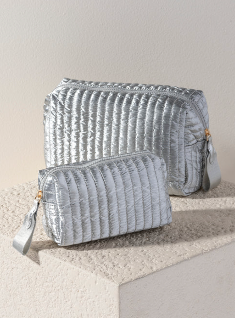 Logan Boxy Cosmetic Pouch Silver