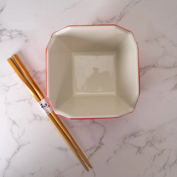 Takeout Box Serving Bowl With Chopsticks Dragon