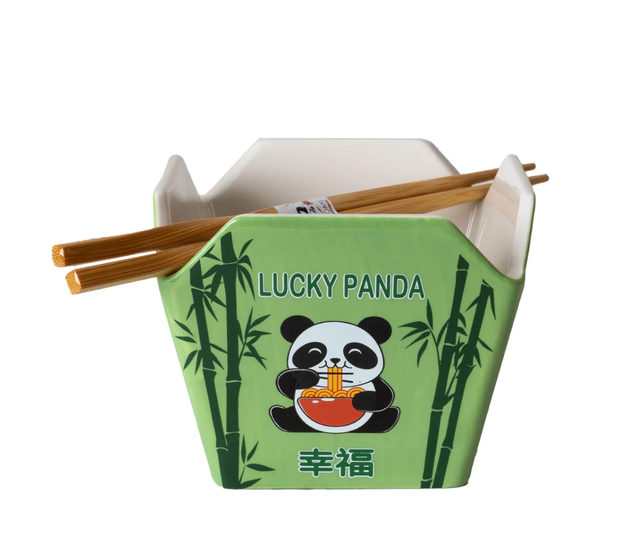 Takeout Box Serving Bowl With Chopsticks Panda