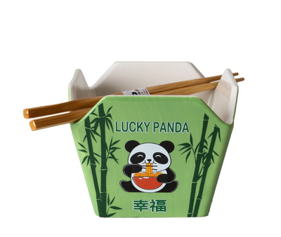 Takeout Box Serving Bowl With Chopsticks Panda