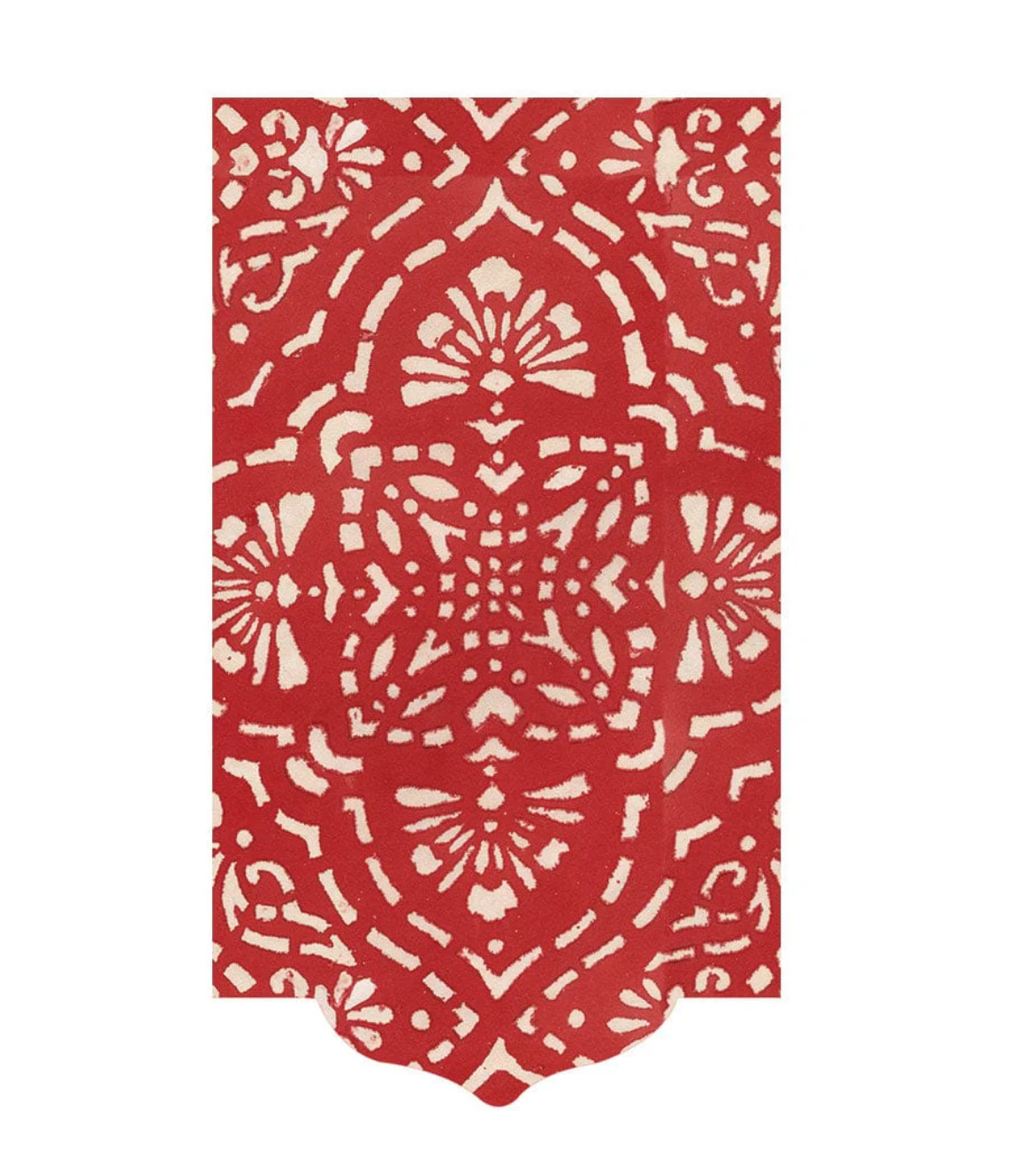 Annika Die Cut Paper Linen Guest Towel Napkins in Red