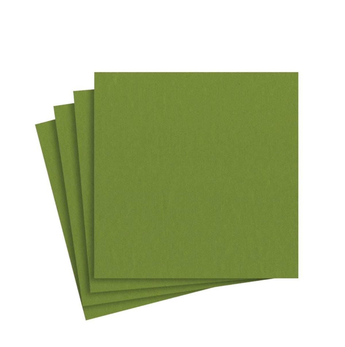 Paper Linen Solid Cocktail Napkins in Leaf Green
