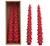 Unscented Tree Shaped Taper Candles Holly Berry