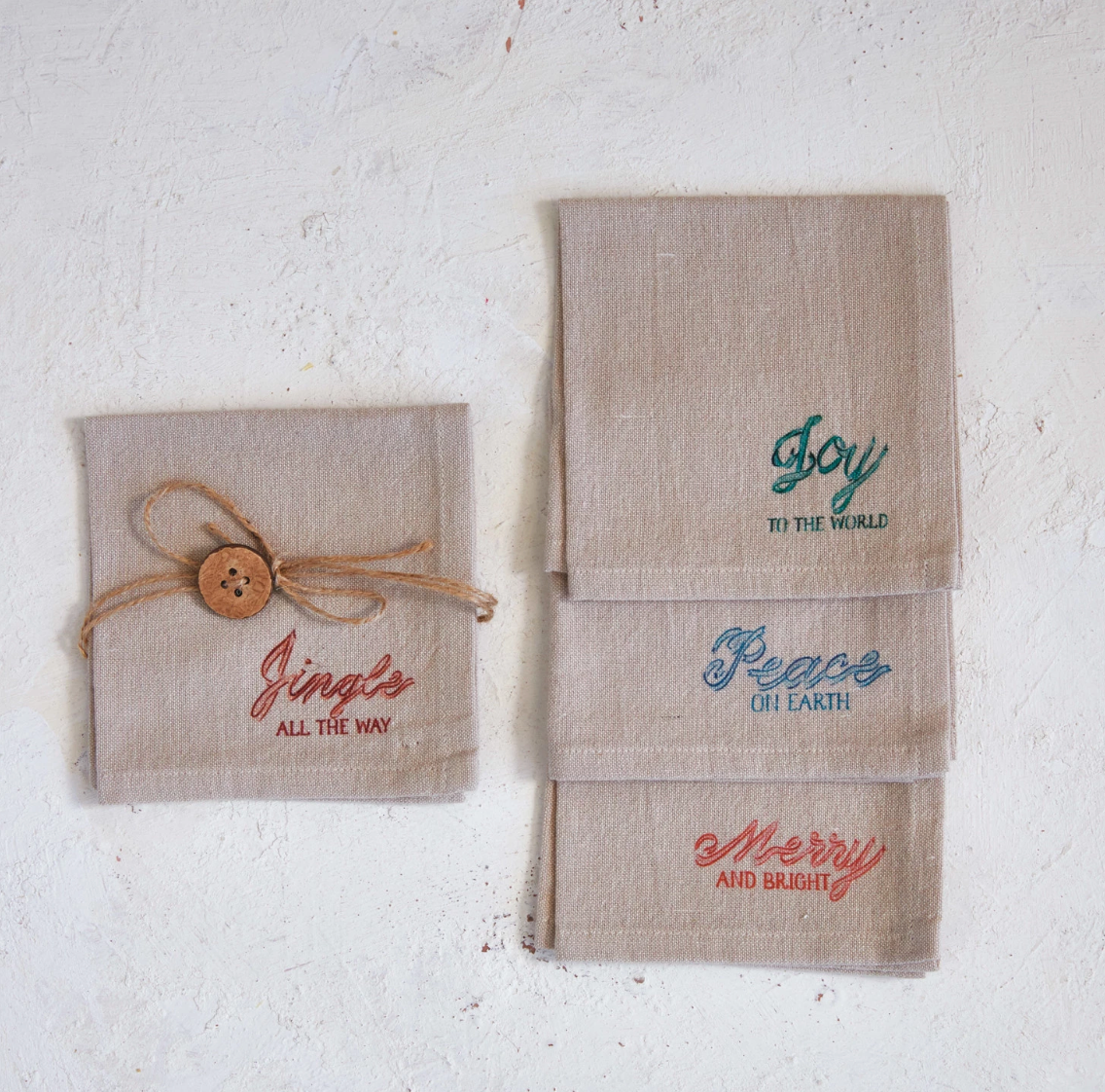 Cotton Chambray Cocktail Napkins Set