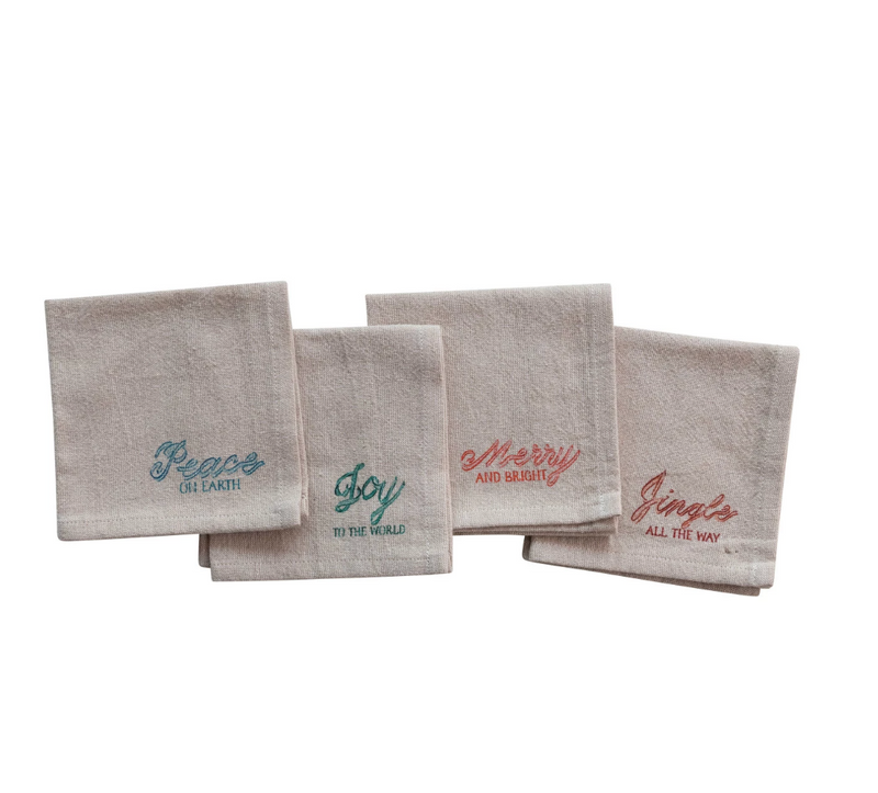 Cotton Chambray Cocktail Napkins Set