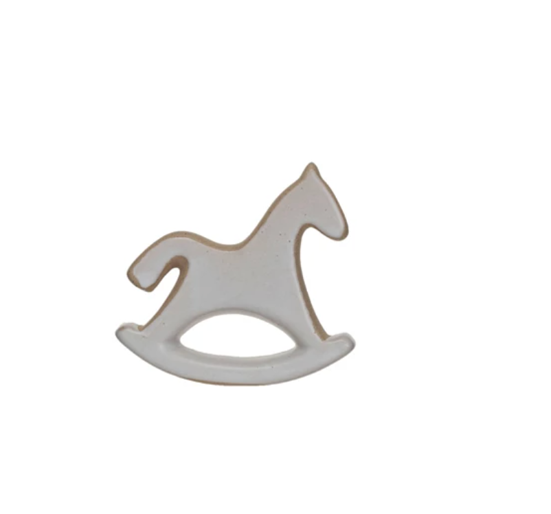 Stoneware Rocking Horse White Unglazed