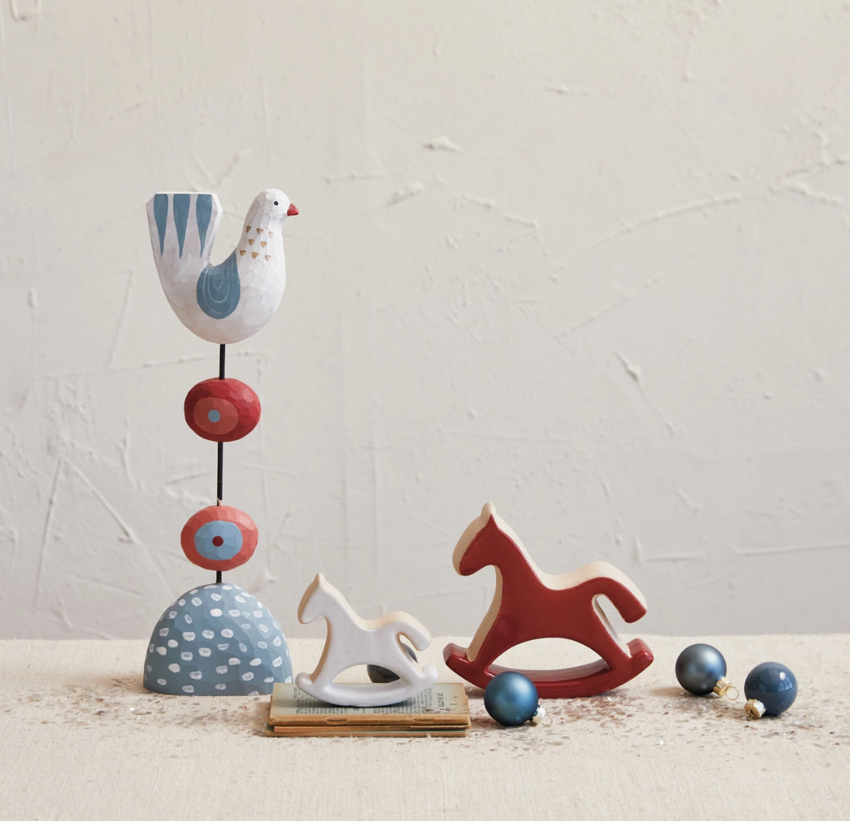 Stoneware Rocking Horse White Unglazed