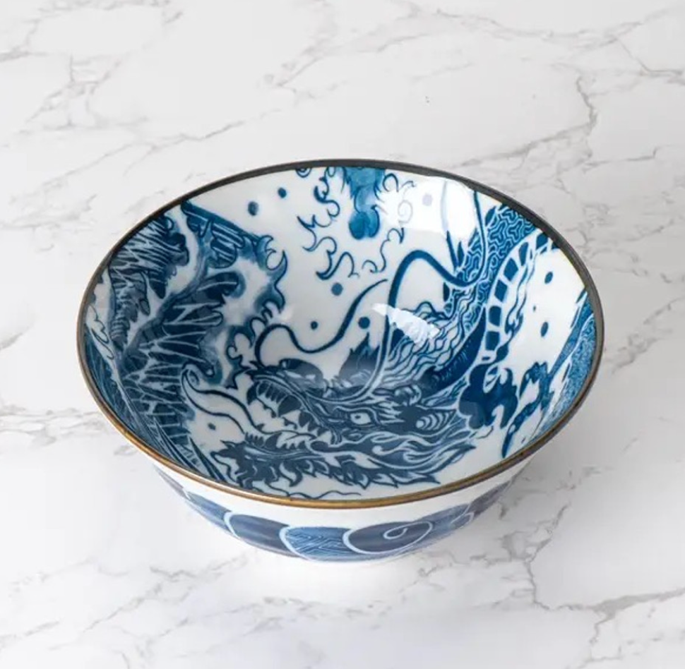 Jon Dragon Blue Porcelain Tayo Medium Bowl