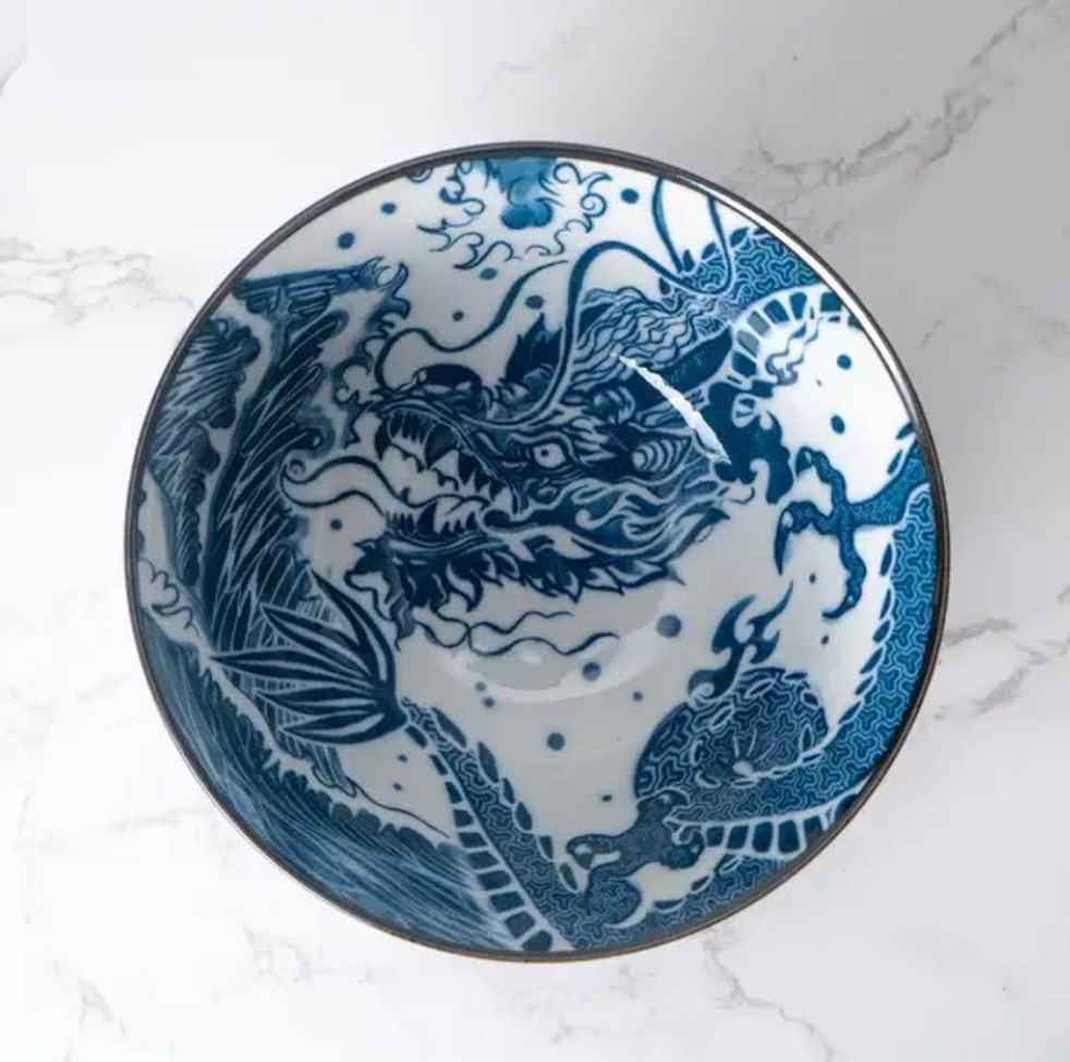 Jon Dragon Blue Porcelain Tayo Medium Bowl