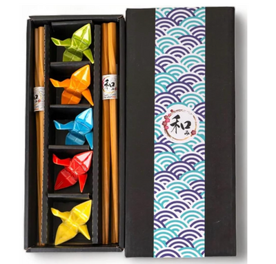 Chopsticks and Origami Crane Porcelain Chopsticks