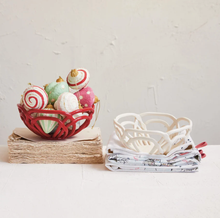 Handmade Stoneware Bread Basket