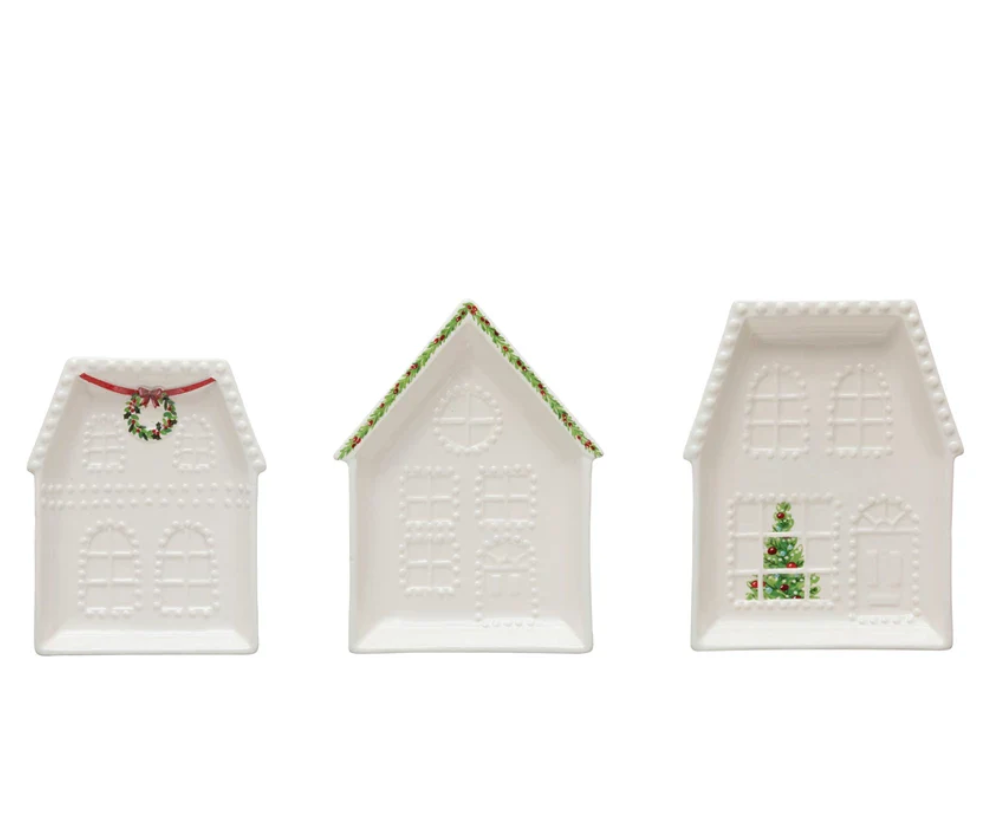 Embossed Stoneware House Plate