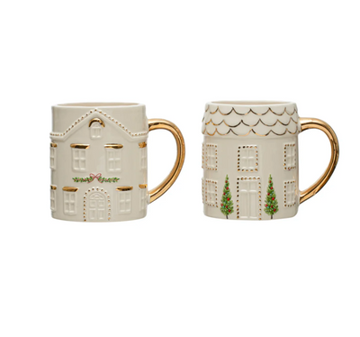 House Mug w Gold Electroplating