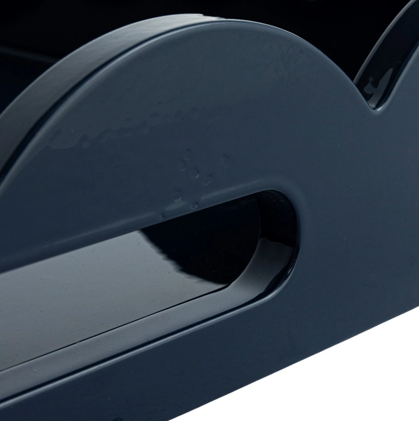 Lacquered Scalloped Tray w Handles Color Navy