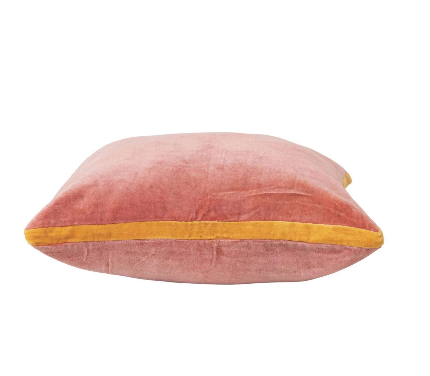 Square Cotton Velvet Pillow w Contrasting Gusset