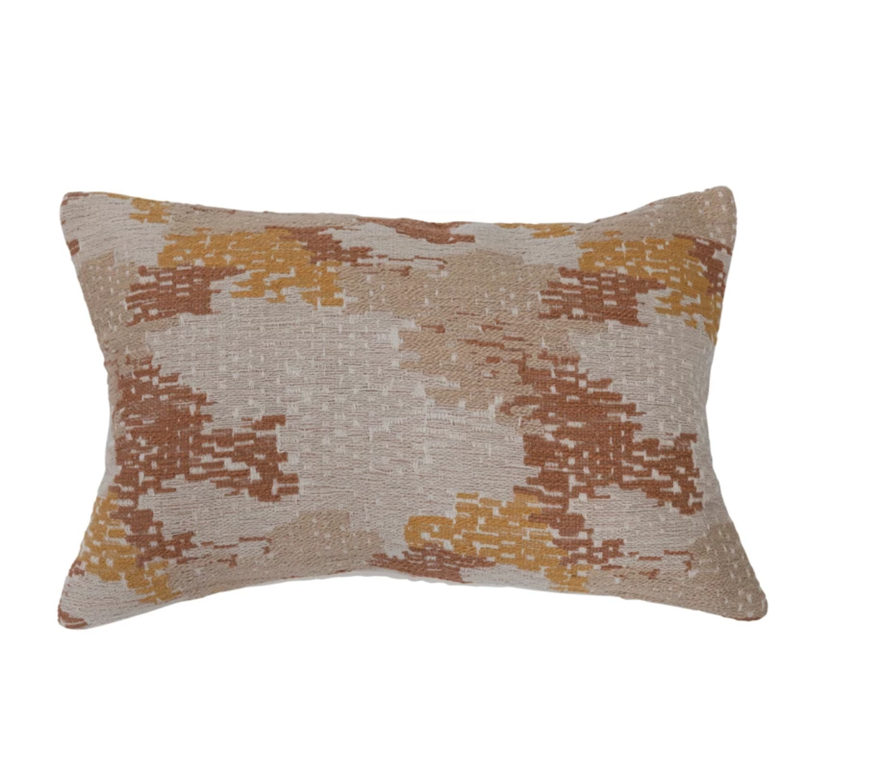 Woven Cotton Blend Jacquard Lumbar Pillow Polyester Fill