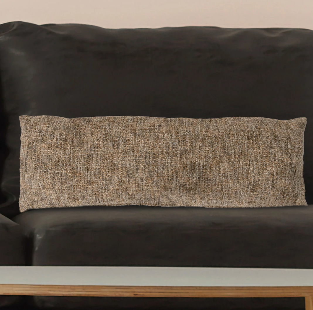 Melange Cotton Blend Boucle Lumbar Pillow